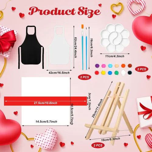 Miniatura 3 de Zhanmai Kit de 112 Piezas para Beber y Pintar para Adultos Noche de Cita Kit de Pintura de Lienzo Predibujado para Parejas Arte de Pintura en Lienzo
