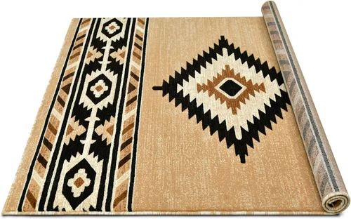Miniatura 8 de YHSF South West - alfombra nativa americana del suroeste, fácil de limpiar, gruesa, suave y duradera, alfombra tribal inspirada en indios americanos