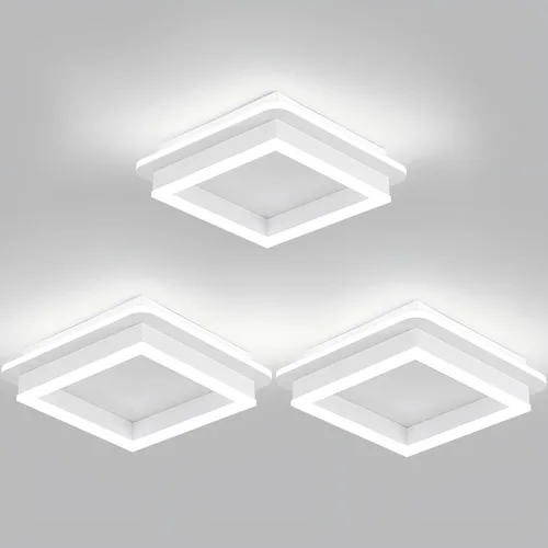 Miniatura 26 de CANEOE Luz de Pasillo Cuadrada de 24W, Moderna Luz de Techo LED de Montaje al Ras, Luces de Acrílico Blanco Cerca del Techo para Dormitorio Comedor