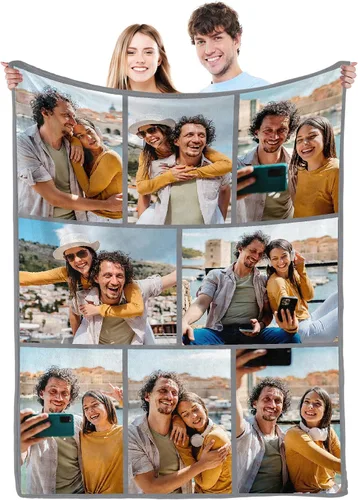 Miniatura 12 de Regalos personalizados para el día de San Valentín para novia, cobijas personalizadas para novio y novia con texto de fotos, regalos personalizados