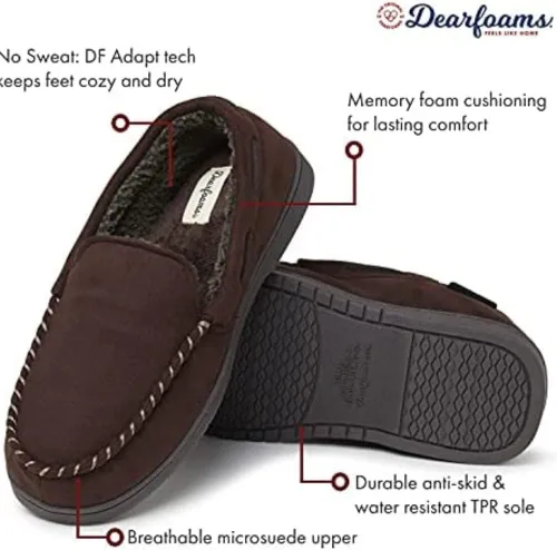 Miniatura 8 de Dearfoams Men's Keaton Memory Foam Moccasin with Wide Widths Slipper