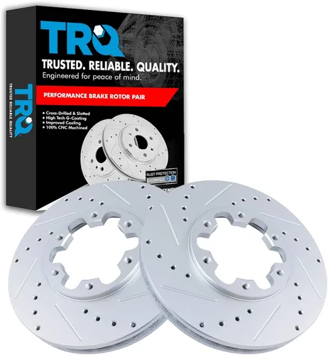 Miniatura 138 de TRQ Juego de rotores de freno de rendimiento trasero con revestimiento G premium compatible con Mazda 6 2014-2021