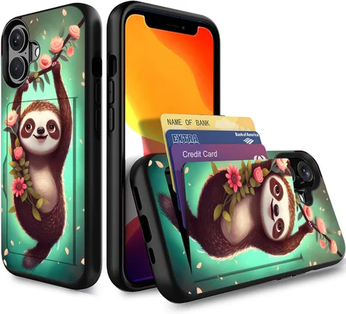 Miniatura 69 de Funda para iPhone Air, funda tipo cartera con ranura para tarjeta oculta, a prueba de golpes, TPU y PC, funda protectora de doble capa para iPhone