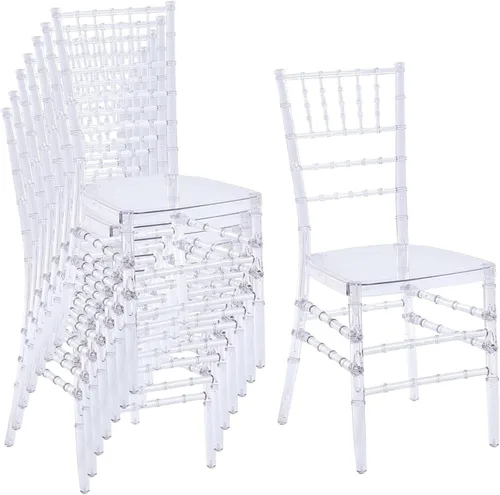 Miniatura 11 de Sillas Chiavari de acrílico transparente, juego de 4 sillas de comedor modernas, sillas fantasma para eventos de decoración para bodas, fiestas