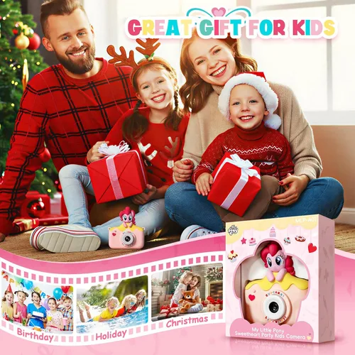 Miniatura 8 de My Little Pony Hasbro - Cámara digital para niños de 3 a 12 años, cámara digital para niños y niñas, lente dual HD 1080P IPS, cámara digital