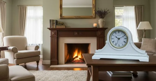 Miniatura 9 de Relojes de Repisa, Funcionan con Baterías, Reloj de Mesa de Madera Silencioso con Campanadas Westminster a Cada Hora, Reloj de Repisa de Madera