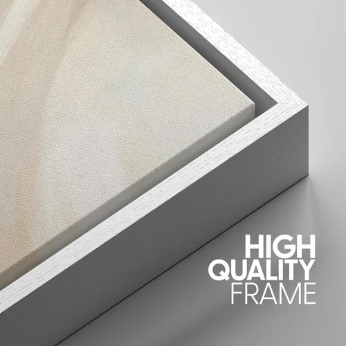 Miniatura 523 de SIGNWIN Lienzo enmarcado para pared, arte con pinceladas de flujo neutro en tonos beige abstractos, ilustraciones, arte moderno, decorativo