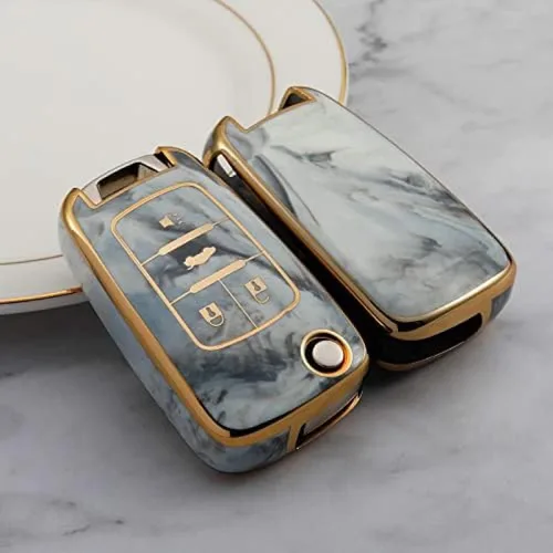 TPU Jade Pattern Car Key Cover Case, for Buick for Aveo Trax for Opel Astra Corsa H J G Meriva Zafira Antara Gray 4 Button