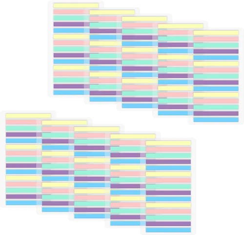 LELE LIFE 3000 pestañas adhesivas ultra delgadas para resaltar, tiras resaltadoras de texto pequeñas, marcadores de página de colores, pestañas de