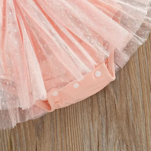 Miniatura 26 de Sasaerucure Traje de verano para bebé niña, sin mangas, mameluco de encaje tutú, mameluco de una pieza con volantes