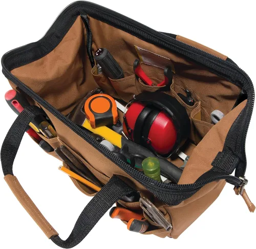 Miniatura 4 de Carhartt Onsite Bolsa de herramientas, duradera resistente al agua, bolsa de almacenamiento de herramientas, pesada, 14 pulgadas, 26 bolsillos
