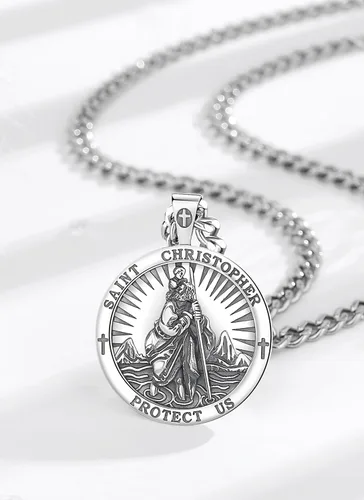 Miniatura 2 de CELESTIA Medallas de plata de ley 925 San MiguelSan CristóbalSan BenitoSan GabrielVirgen MaríaJesúsCaravacaMetatrónSello de los Siete Arcángeles