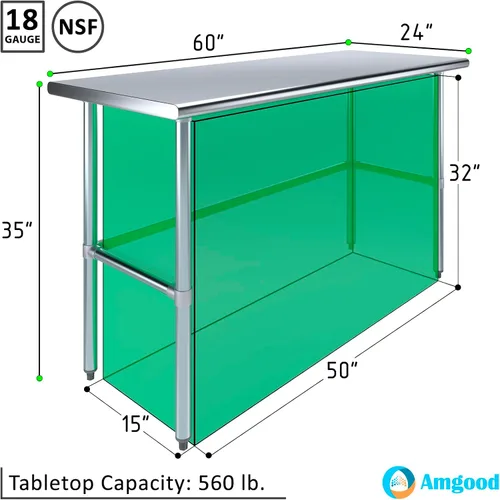 Miniatura 3 de MESA DE TRABAJO CON BARRA REMOVIBLE APROBADA POR LA NFS, Acero inoxidable
