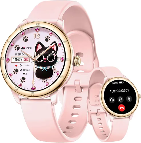Miniatura 11 de EIGIIS Relojes inteligentes Android para mujer, 1.27 pulgadas, HD, esfera romana, relojes deportivos, rastreadores de actividad con monitor de sueño