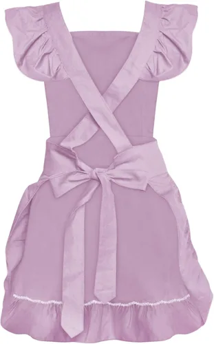 Miniatura 2 de Aspire delantal blanco para niñas jóvenes, estilo mucama francesa, para cocinar/Halloween, talla única , Blanco