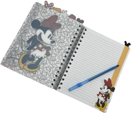 Miniatura 7 de Cuaderno de Disney de Minnie y Mickey Mouse, encuadernado en espiral, 144 páginas a rayas, 20 x 18 cm, Rojo