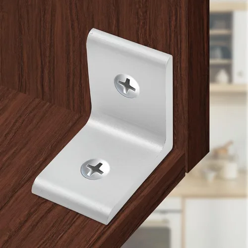 Miniatura 4 de 10 piezas 2020 soporte de esquina interior, conector de soporte de aluminio en forma de L de 2 agujeros para perfil de extrusión de aluminio 2020