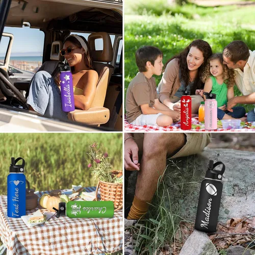 Miniatura 7 de Botella de agua personalizada para niños, botellas aisladas personalizadas de 24 onzas, botella de agua con nombre grabado personalizado