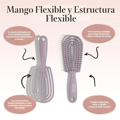 Miniatura 4 de Kitsch Cepillo desenredante para cabello Flexi Flow para mujeres, hombres y niños Cepillos desenredantes para cabello rizado con marco flexible