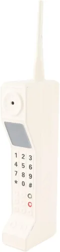 Focket Teléfono celular retro de los años 80, modelo vintage, modelo de teléfono móvil, accesorios de fotografía para decoración del hogar (blanco)