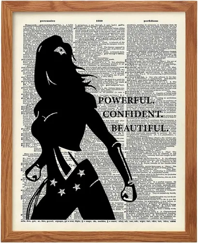 Arte de Diccionario de Mujer Poderosa Segura Hermosa, Decoración del Hogar ENMARCADO - Impresión de Arte de Pared Inspiracional, Póster - Regalo
