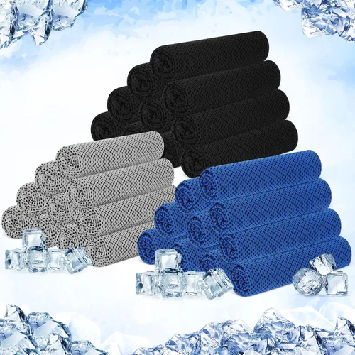 Miniatura 33 de Hosuly Paquete de 30 Toallas Refrescantes, 40"x12" Hielo Transpirables Suaves Frías Paño de Sudor Microfibra Paños de Entrenamiento para Gimnasio
