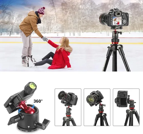 Miniatura 11 de SmallRig Mini Cabeza de Bola, Cabeza de Trípode para Cámara Panorámica 360° con Tornillo de 1/4" y Montaje de Rosca de 3/8" y Placa de Liberación