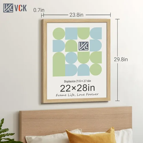 Miniatura 36 de VCK Marcos para póster de madera maciza de 22.375 x 34 pulgadas, marco de fotos A1 negro con montaje en pared, paquete de 3