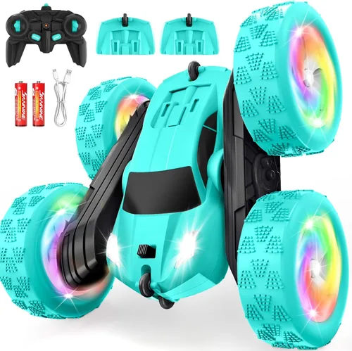 Miniatura 14 de Auto a control remoto, autos RC para niñas, rastreador RC de doble cara de 2.4 GHz con batería modular USB-C mejorada, juguetes de automóvil Rosa