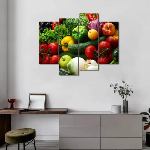 Miniatura 3 de Las diversas verduras coloridas de la pintura del arte de la pared de las imágenes imprimen en la comida de la lona la imagen para la decoración