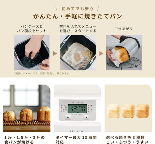 Miniatura 5 de Siroca Panadería casera (2 pan"2.6 lbs" tipo) SB-111