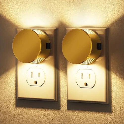 Miniatura 14 de Briignite - Luces nocturnas enchufables a la pared [paquete de 2], luz nocturna con sensor de crepúsculo a amanecer, brillo ajustable, 3000K blanco