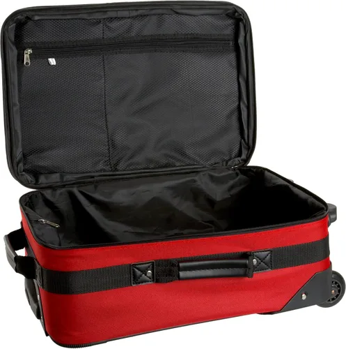 Miniatura 4 de Rockland juego de 4 piezas de valijas con ruedas y bolsas para viaje, Rojo), F32-RED