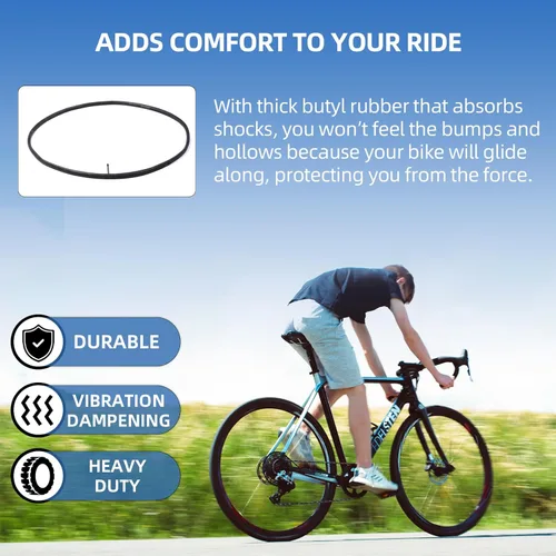 Miniatura 2 de AR-PRO Tubos para bicicleta de carrera 28 700x20-25C 700x32-47C, tubo interno 700C con válvula Presta Paquete de súper valor