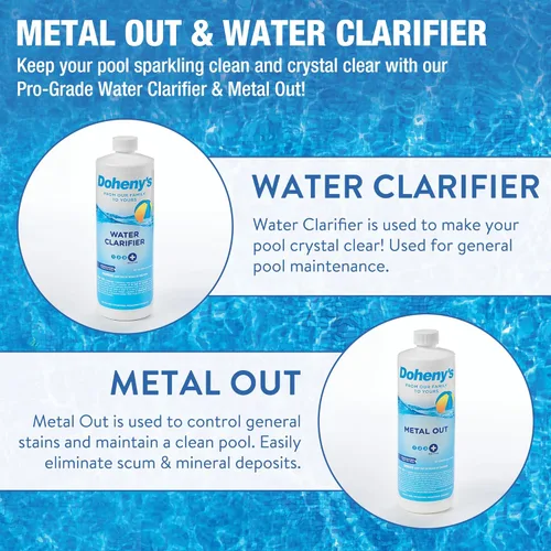 Miniatura 4 de Doheny's Kit de inicio de apertura de piscina, fabricado en Estados Unidos, incluye salida de metal, control de algas, clarificador y súper impacto