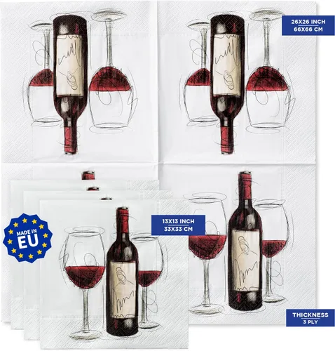 Miniatura 3 de Servilletas de almuerzo de vidrio y vino para cócteles, aperitivos, bebidas de bar, cumpleaños y eventos de boda, gruesas y absorbentes