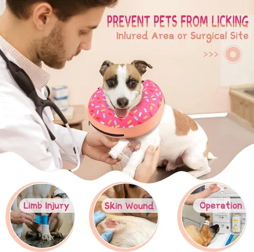 Miniatura 2 de Supet Cono Inflable para Perro para Perros Grandes, Medianos y Pequeños, Collar de Cono Suave para Perros y Gatos, Collar EC para Cuello de Perro