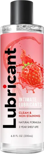Lubricante personal con sabor a fresa, a base de agua, humedad de larga duración, lubricante hipoalergénico para pieles sensibles, cuidado