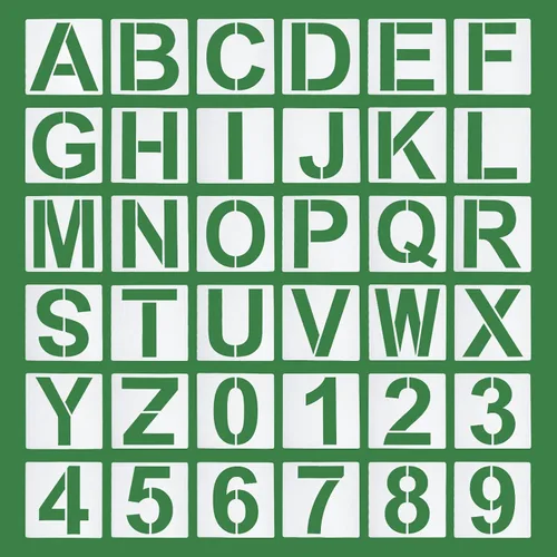 PATIKIL Plantillas de letras de 7 pulgadas, plantillas de números, paquete de 36 plantillas reutilizables del alfabeto, juego de plantillas de