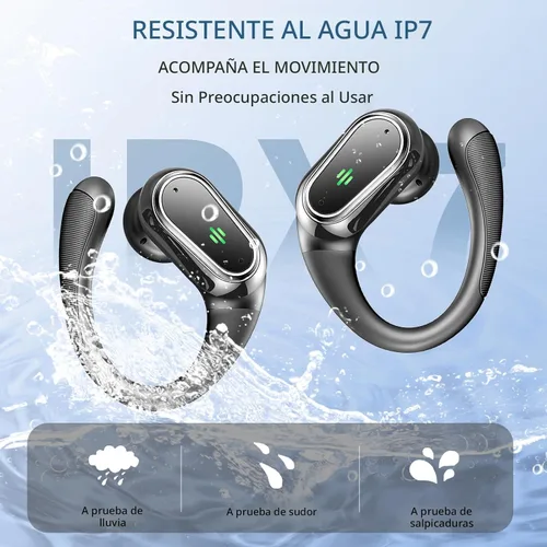 Miniatura 7 de Auriculares inalámbricos, auriculares Bluetooth 5.4 2026 deportivos, 60 horas estéreo de alta fidelidad con graves profundos con micrófono ENC