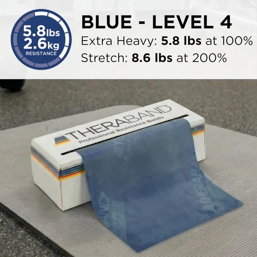 Miniatura 3 de Theraband Professional Bandas de Resistencia de látex para ejercicios de cuerpo superior e inferior, terapia física, pilates inferior, en casa, azul