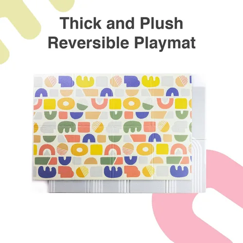 Miniatura 8 de Oribel Alfombra de juego plegable para bebé, 6.6 x 5 pies, resistente a los olores, gruesa y felpa de primera calidad, impermeable, resistente a