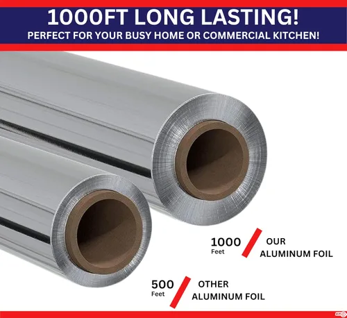 Miniatura 2 de Papel de aluminio estándar de alta calidad, 12 x 1000 pies de largo, tamaño y resistencia industrial, envoltura de papel de aluminio de grado