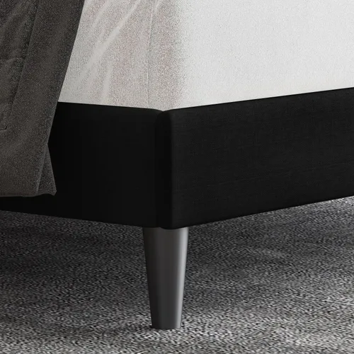 Miniatura 4 de Allewie Base de cama tapizada de tamaño matrimonial con cabecera ajustable, botón acolchonado, soporte de listones de madera, fácil montaje