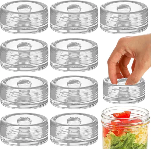 Miniatura 8 de Pesas de vidrio de fermentación con mango de fácil agarre para frascos Mason, sin plomo, lavables (2 piezas)