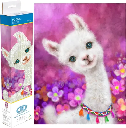 DIAMOND DOTZ Lulu - Kits de pintura de diamantes de llama para adultos, kits de arte de diamantes, un kit de manualidades creativo relajante con