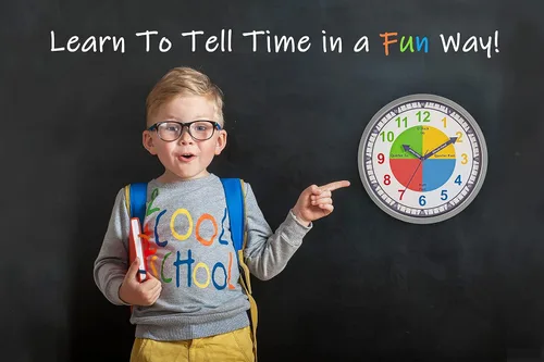 Miniatura 2 de Bernhard Products Reloj de pared colorido para niños, para enseñar el tiempo, silencioso, sin tictac, herramienta de aprendizaje educativa, números