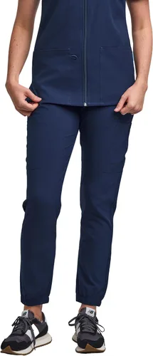 Miniatura 4 de Green Town Conjunto de ropa quirúrgica para mujer, pantalón deportivo y conjunto de ropa quirúrgica con cremallera completa, 6 bolsillos, uniforme