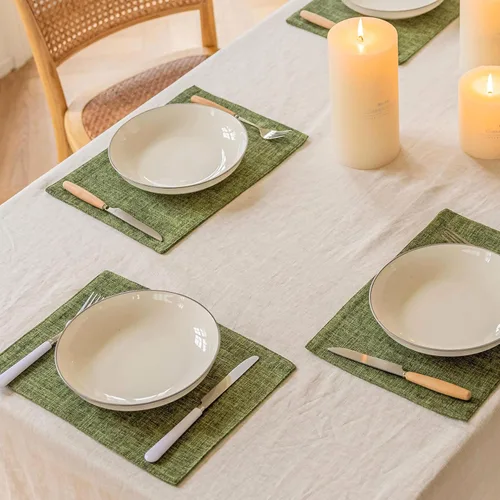 Miniatura 8 de Juego de 6 manteles individuales resistentes al calor para mesa de comedor y cocina de Home Brilliant, manteles individuales para mesa de comedor