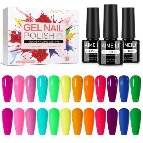 Miniatura 20 de AIMEILI Juego de esmaltes de uñas de gel nude – 12 colores sin hema, gelatina neutra, rosa, blanco lechoso, efecto transparente, manicura